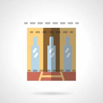 Storefronts flat vector icon. Business center Stock Illustration