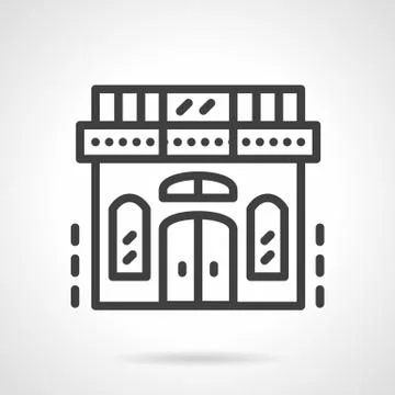 Storefronts simple line vector icon. Book shop Stock Illustration