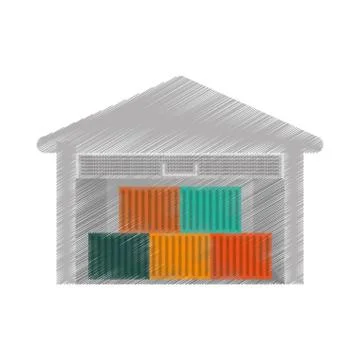 Storehouse delivery building Illustrazione stock