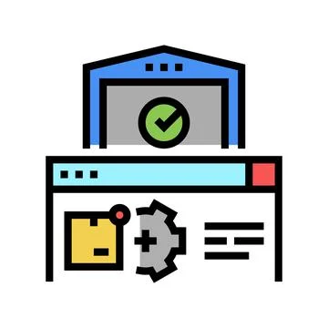 Storehouse logistics process color icon vector illustration イラスト素材