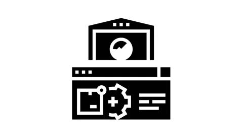Storehouse logistics process glyph icon animation Vídeos de archivo 164290732