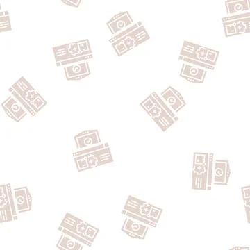 Storehouse logistics process glyph seamless pattern Stock Illustration