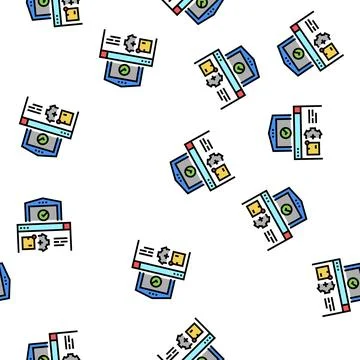 Storehouse logistics process vector seamless pattern Illustrazione stock