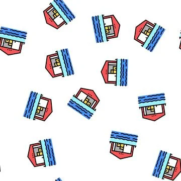 Storehouse port vector seamless pattern Stock Illustration