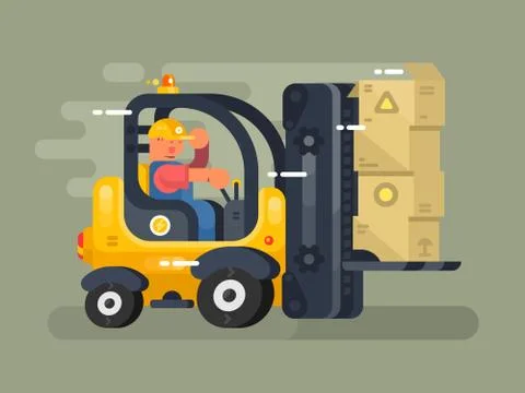 Storekeeper loader flat design 스톡 일러스트