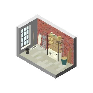 Storeroom in isometric view. Stock Illustration