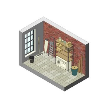 Storeroom in isometric view. Stock Illustration