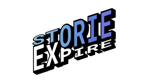 STORIE vs EXPIRE, 3D Text Animation in Isometric View with Opposite Word Motion Stock Footage 314264063