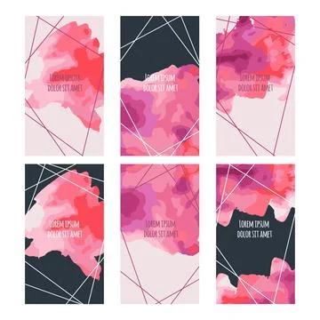 STORIES Abstract Template Celestial Banners For Social Media Stock Illustration
