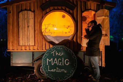 Stories of magic lantern art show 스톡 사진