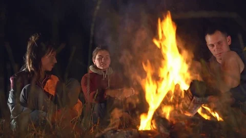 Stories from the night fire. Video stock 77764010