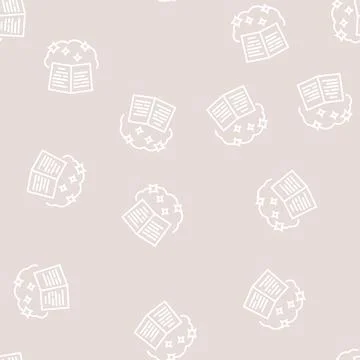 Stories nostalgia line seamless pattern sign Stock Illustration