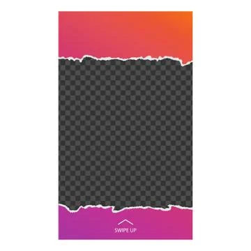 Stories template. Torn paper. Interface social media. Template a app for watc Illustrazione stock