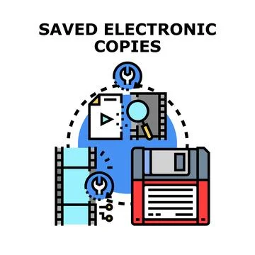 Storing and managing electronic data archives concept Stock Illustration