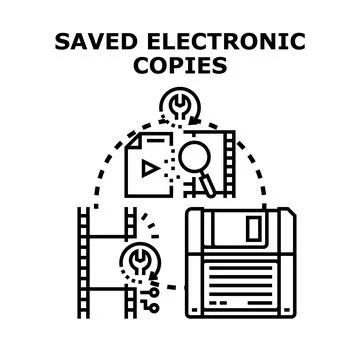 Storing and managing electronic data archives concept Stock Illustration