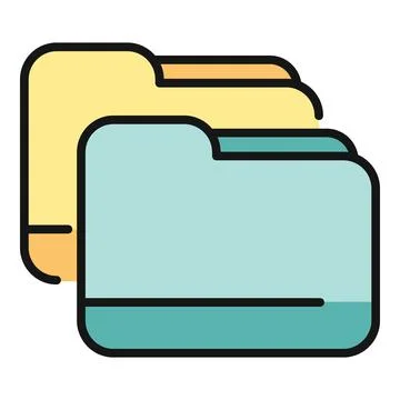 Storing and organizing digital files in colored folders 库存插图