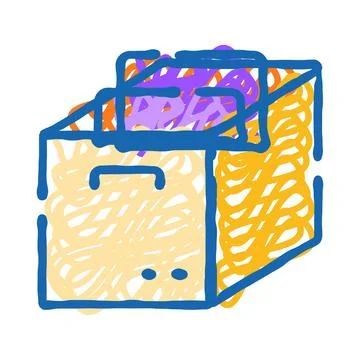 Storing and organizing documents in file cabinet box Stock Illustration