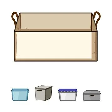 Storing and organizing items with various container boxes Stock Illustration