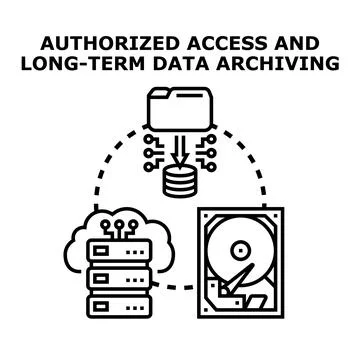 Storing and safeguarding digital information with authorized access Illustrazione stock