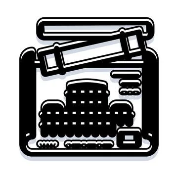 Storing architectural elements icon for urban planning Illustrazione stock