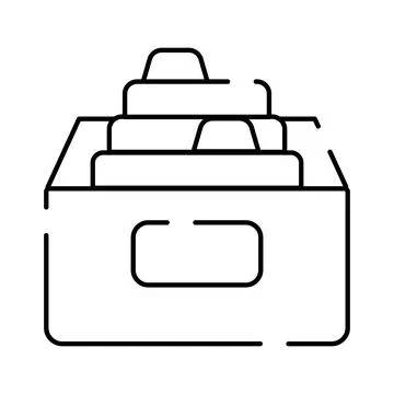 Storing business documents in an archive box Stock Illustration