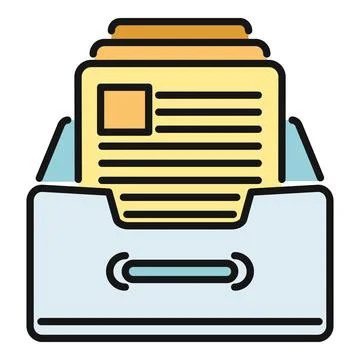 Storing business documents in an archive file box Stockillustratie