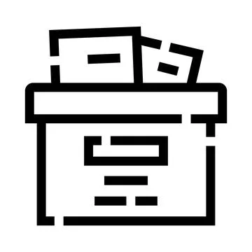 Storing business documents in archives icon Stock Illustration
