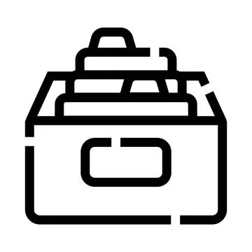 Storing business documents in an open archive box Stock Illustration