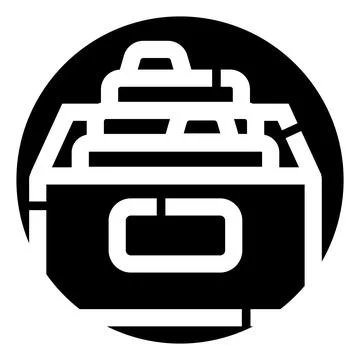 Storing business documents in an organized file box Stock Illustration
