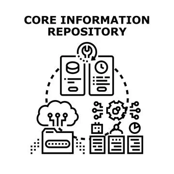 Storing core information in digital repository system Stock Illustration