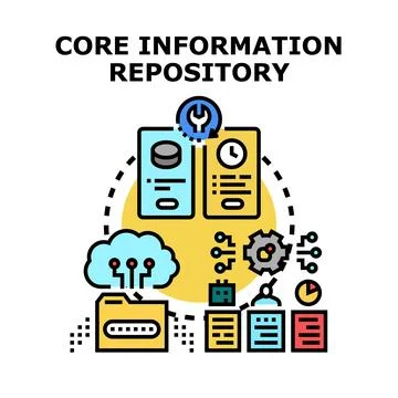 Storing core information in digital repository system Stock Illustration