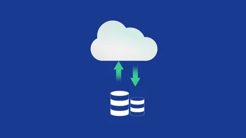 Storing data in Cloud concept with arrows showing up and down, 4k animation Stock Footage 292467390