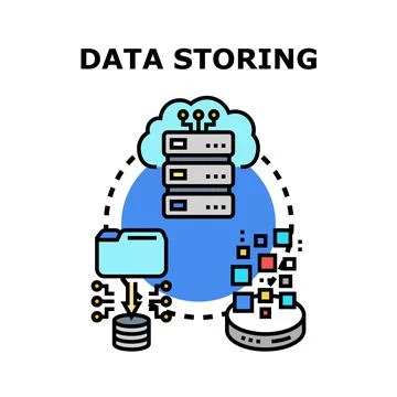 Storing data icon illustrating cloud computing and network infrastructure Stock Illustration