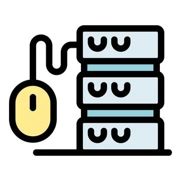 Storing data with wired computer mouse 스톡 일러스트