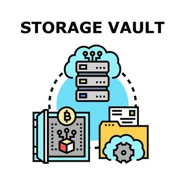 Storing digital data in cloud vault computing イラスト素材
