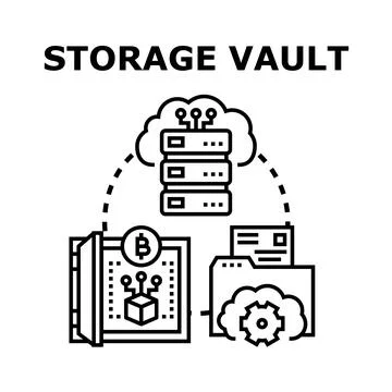 Storing digital data in cloud vault computing イラスト素材