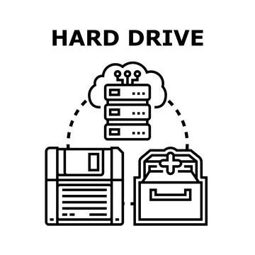 Storing digital data using cloud and physical media Stock Illustration
