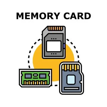 Storing digital data with various memory devices イラスト素材