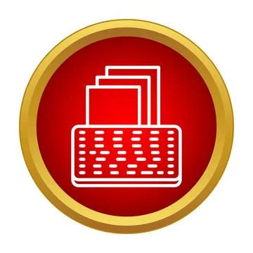 Storing digital files database documents icon in a circle Stock Illustration