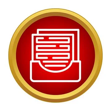 Storing documents in an inbox tray icon Stock Illustration