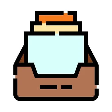 Storing documents in an inbox tray icon Stock Illustration