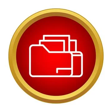 Storing documents in red folder icon symbol Stock Illustration