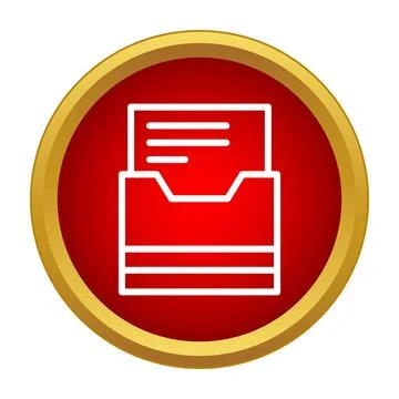 Storing documents in a red inbox icon for organization Illustrazione stock