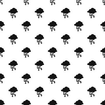 Storing files in cloud pattern, simple style イラスト素材