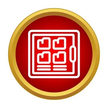 Storing important documents in a secure digital safe icon Stock Illustration
