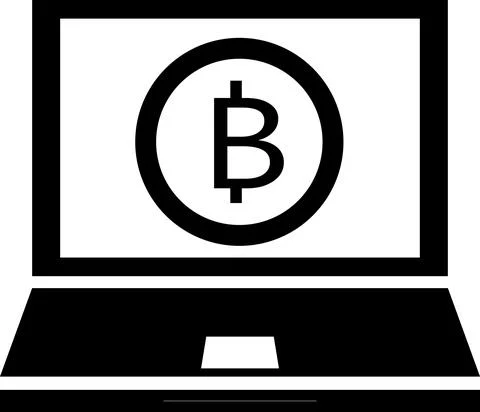 Storing information about bitcoin on users computers. Illustrazione stock
