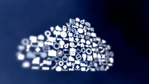 Storing information in the cloud. Video stock 87025352