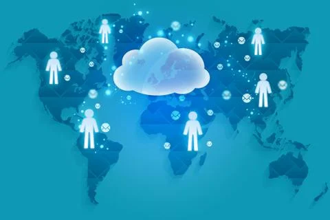 Storing information in a cloud Illustrazione stock