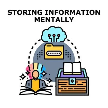 Storing information mentally and achieving knowledge Stock Illustration