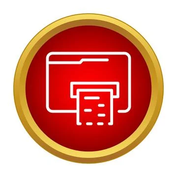 Storing printing documents into a digital folder icon Stock Illustration